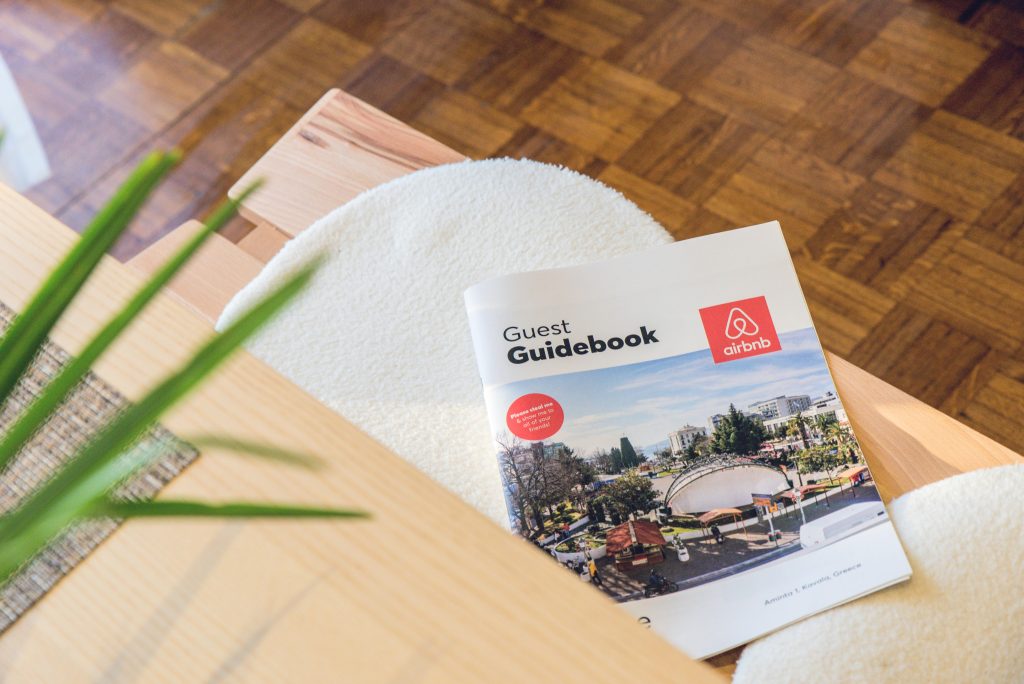 pexels photo 1428347 1428347 Airbnb Guest Guidebook on a modern table in Kavala, Greece home.